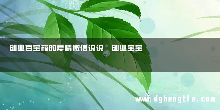 创业百宝箱的爱情微信说说 创业宝宝